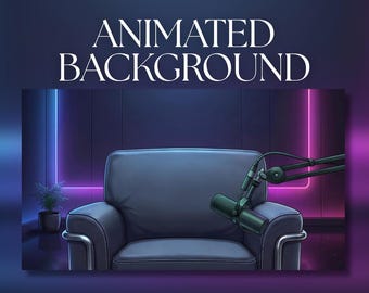 Animated Background | RGB Podcast Studio Chair Setup | Neon Streaming Room | VTuber Background | AVT41