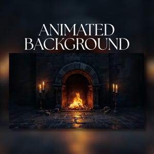 Animated Background | Gothic Stone Fireplace | Dark Medieval Room with Flickering Candles | MP4 Digital Download | AB235