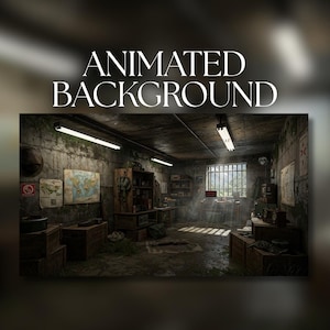 Animated Background | Abandoned Military Bunker Command Room | Vintage Radios, Maps & Sun Rays | Seamless Loop | Digital Download | AB463