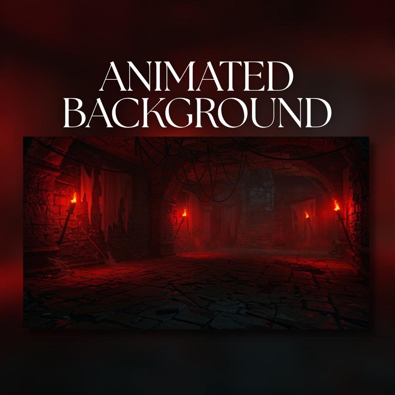 Animated Background | Vampire Crypt Hallway | Torchlit Stone Dungeon ...