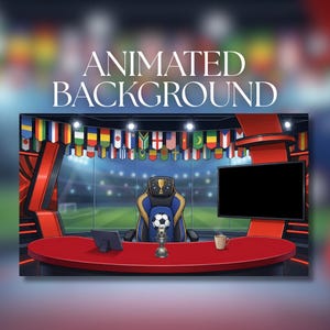Animated Background | World Football News Studio | International Sports Broadcast Set | VTuber Streaming Background | AVT13