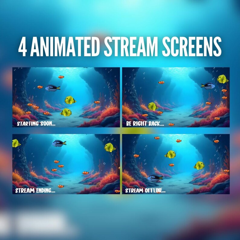 Stream Offline Screen Fish Animated Stream Screen | Underwater Deep Ocean | Marine Fish ...