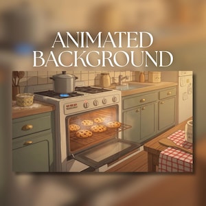 Animated Background | Fresh Cookies Baking in Warm Oven | Cozy Kitchen Baking | MP4 Digital Download | AB517