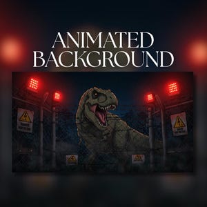 Animated Background | T-Rex Breakout | Stormy Night | Danger | Red Lights | Electric Fence | MP4 Digital Download | AB320