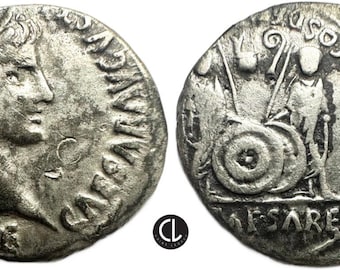 古代ローマのデナリウス金貨。アウグストゥス帝時代（紀元前27年