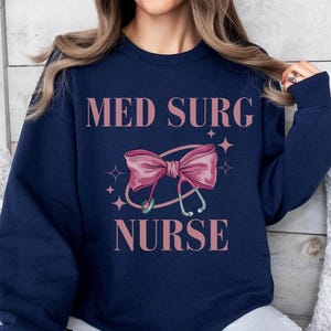 Sparkle Bow Med Surg Nurse Sweater: RN Appreciation Gift