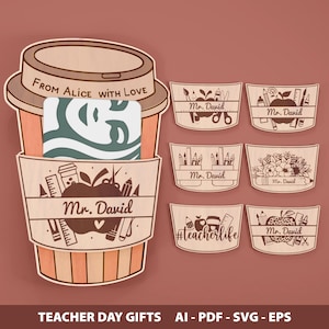 Teacher Gifts | Gifts For A Teachers | Teacher Gift Card Holder | Coffee Gift Card Holder | Back To School Gift | End of School Gift