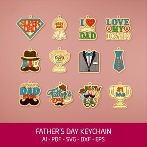 Father&#39;s Day Keychain Bundle: DIY Dad Craft (Digital Download)