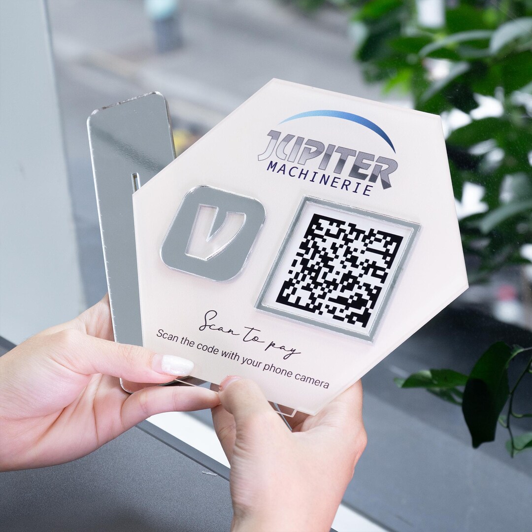 Custom Acrylic QR Code Sign, Multi-link Social Media & Payment Display ...
