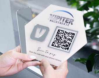 Custom Acrylic QR Code Sign, Multi-Link Social Media & Payment Display