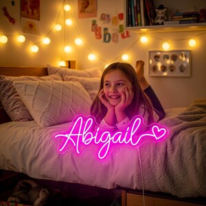 Custom Neon Name Sign bedroom, Teen Room Decor, Gifts for kids girl image 4