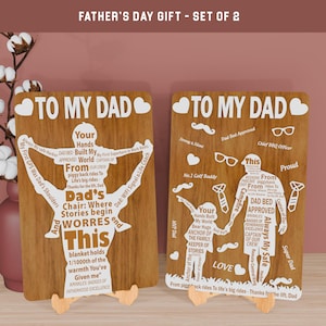 Conjunto de 2 - Para meu pai, arquivo SVG, presente para pai, arquivo SVG recortado a laser, decoração de suporte SVG, dia dos pais a laser, placa SVG para o dia dos pais, arquivo Glowforge