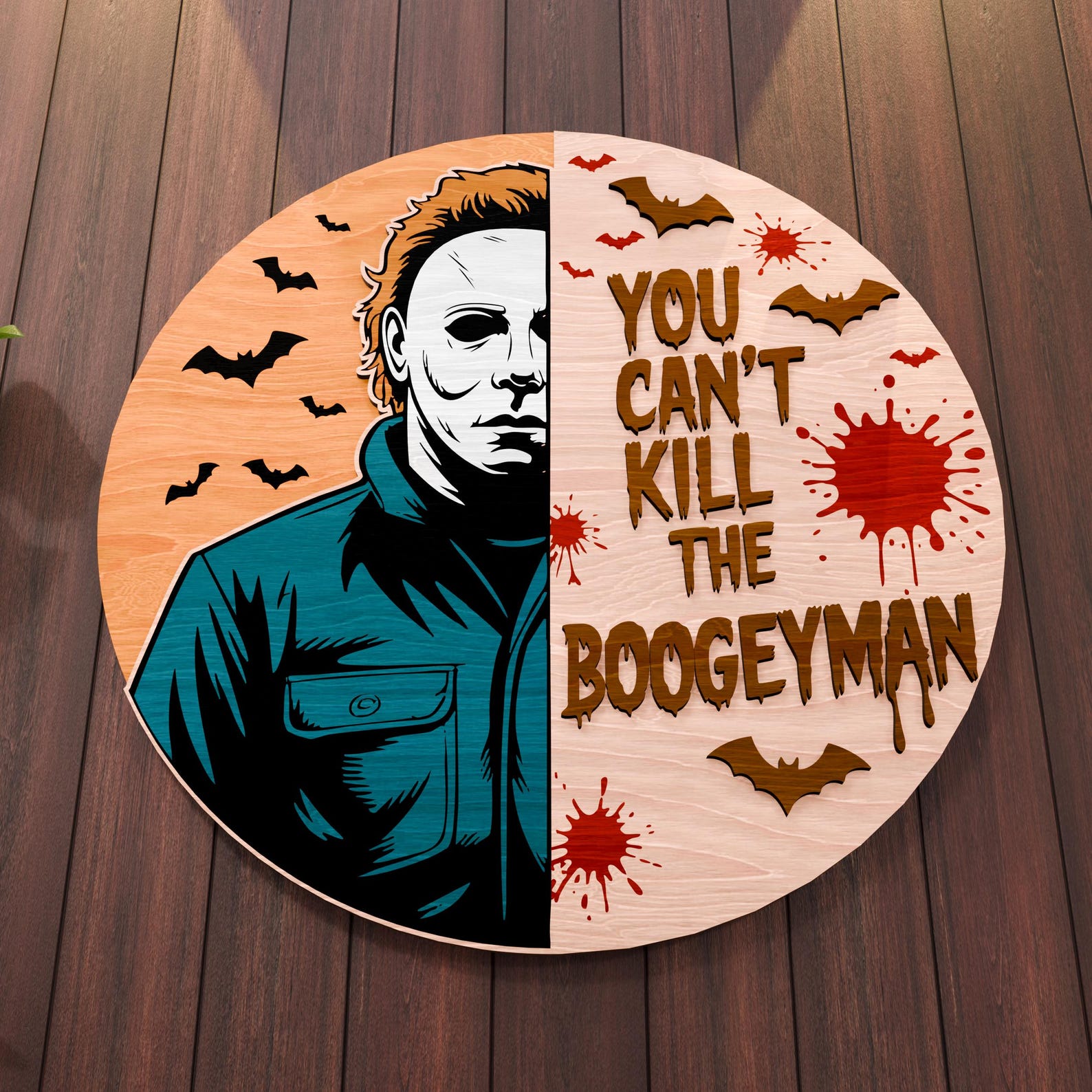 Scary Halloween Door Hanger, Spooky Welcome Sign, Horror-themed Wall ...