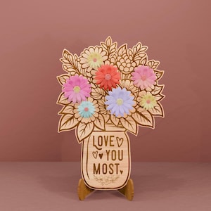 Vaas bloemenhouder SVG, geplukt voor mama bloemenstandaard SVG, bloemenhouder teken, cadeau voor grootmoeder, cadeau voor mama SVG, mama bloemen SVG