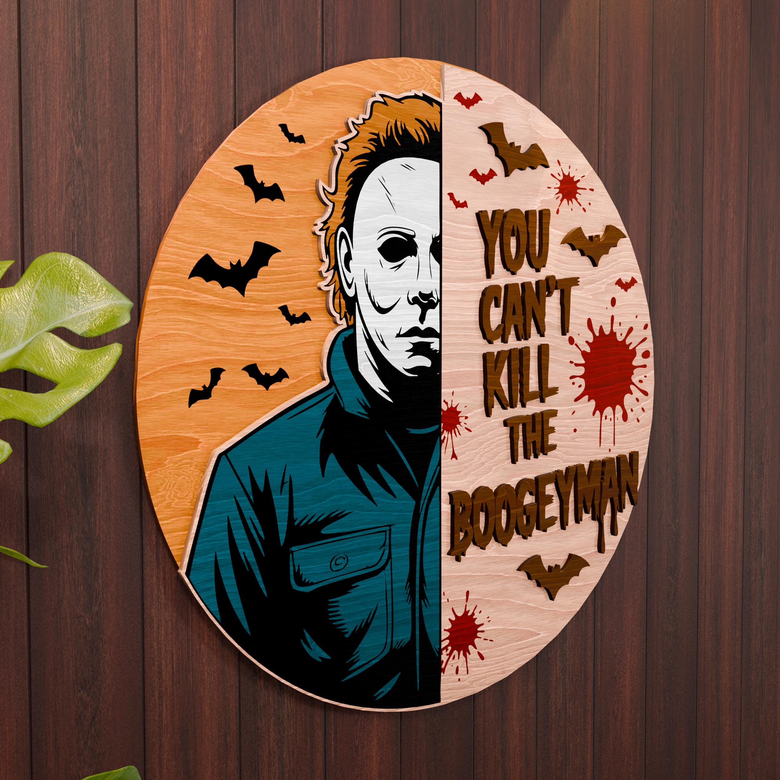 Scary Halloween Door Hanger, Spooky Welcome Sign, Horror-themed Wall ...