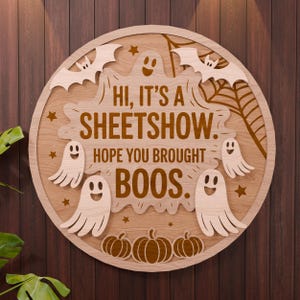 Halloween ronde teken Svg - Halloween deur Hanger Svg - Lasergesneden bestand - Halloween deur teken - muur Decor - Glowforge-bestand