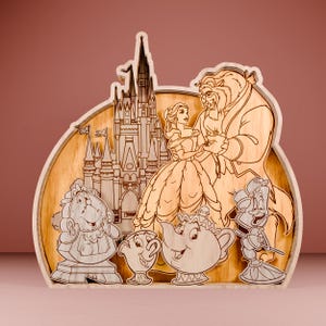 3D Multilayer Beauty Princess Scene Art SVG, Magical Kingdom Art svg, Layer Art Piece für Glowforge SVG, Vatertag, Pro007