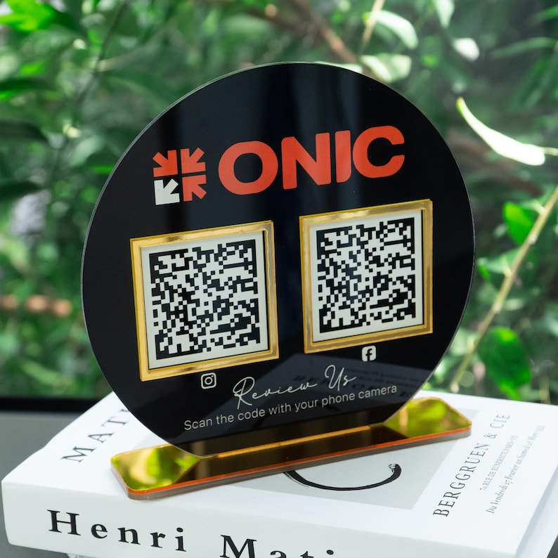 Custom Acrylic Multi QR Code Sign, Business Social Media Display - Etsy