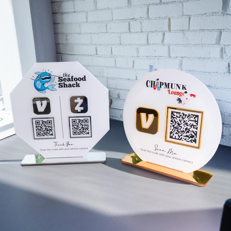 Custom Acrylic Multi QR Code Sign, Business Social Media Display - Etsy