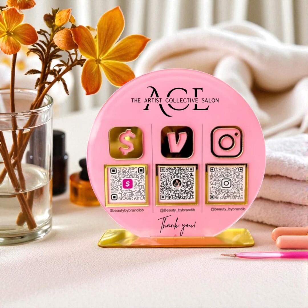 Custom Acrylic Multi QR Code Sign: Social Media, Payment - Etsy