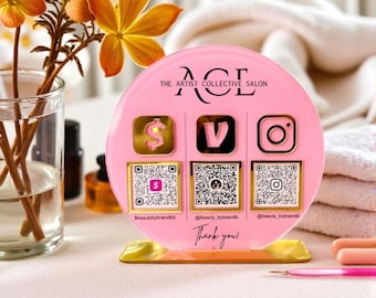 Aangepast acryl multi QR-codebord: sociale media, betaling