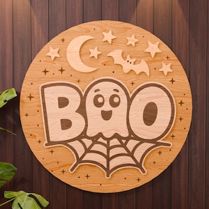 Halloween ronde teken Svg - Halloween deur Hanger Svg - Lasergesneden bestand - Halloween Wall Art Svg - wanddecoratie - Glowforge-bestand