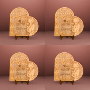 Bundel meerlaags lasergesneden bestand, Moederdag, moeder en baby hart standaard decor SVG, laser Moederdag, Glowforge gesneden bestand, laser moederbestand