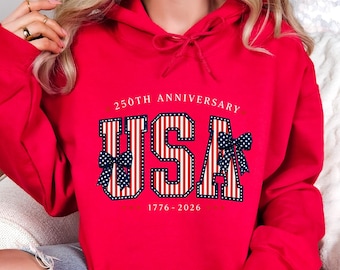 USA Semiquincentennial Youth Hoodie 1776 2026 America 250th Anniversary Patriotic July 4th Hoodie