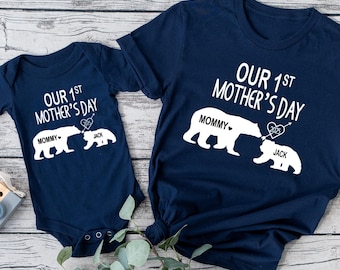 Custom First Mother's Day T-Shirts: Mommy & Me Matching Shirts