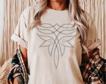 Boot Stitch Graphic T-Shirt: Western Rodeo Cowgirl Tee