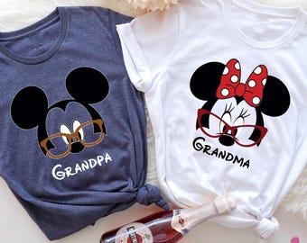 Disney Grandpa and Grandma T-Shirt, Mickey Grandpa T-Shirt, Minnie Grandma Shirt, Custom Grandparents T-Shirts, Mickey and Minnie Shirt