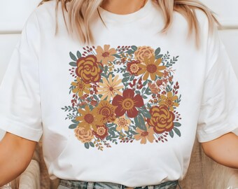 Boho Floral T-Shirt: Subtle Anti-Trump Design