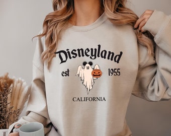Disneyland California Sweatshirt,Disneyland Est. 1955 Sweatshirt,Disneyworld Sweatshirt,Halloween Sweater,Spooky Ghost Sweater,Gift for Her
