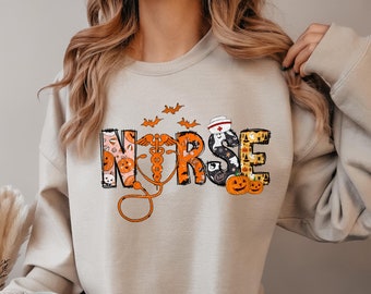 Halloween Nurse Sweatshirt,Nurse Sweatshirt,Halloween Nursing Sweatshirt,Nurse Fall Sweater,Ghost Nurse Halloween Sweat,Halloween Nurse Gift