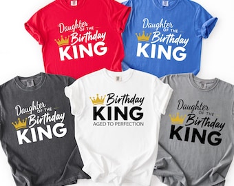 Comfort Colors Birthday King Family Matching Shirts Aged To Perfection Tee