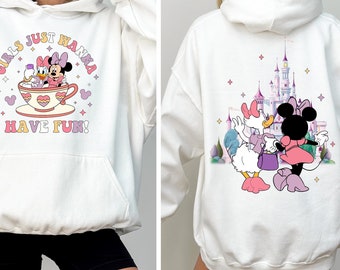 Disney Minnie Daisy Summer Hoodie,Girls Just Wanna Have Sun,Disney Besties Hoodie,Disneyworld Hoodie,Besties Matching Hood,Disney Girls Trip