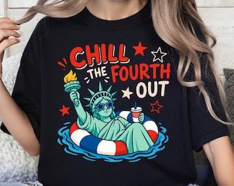 Funny Sarcastic Shirt Hand Drawn Trendy Popular American Flag Statue Of Liberty Tee