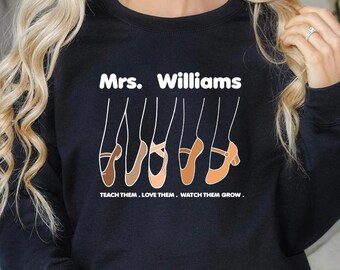 Personalized Ballet Dancer Gift Youth Sweatshirt Custom Dance Teacher Era Dancing Youth SW Shirt