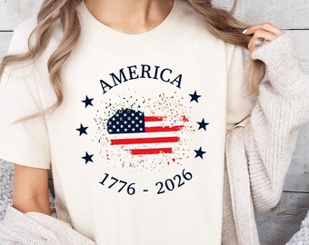 Comfort Colors Stars Stripes 250 Years Freedom T Shirt Patriotic Holiday Tee