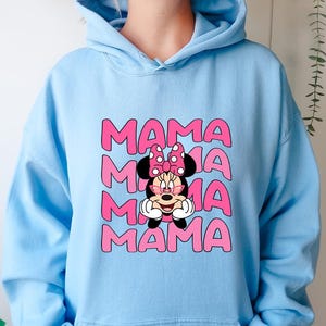 Mama Minnie Mouse Hoodie: Retro Disney Trip Hooded Sweatshirt, Mothers Day Gift, Mama Pullover Bild 1