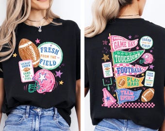 Colorful Retro Football Shirt, Vintage Game Day Mom Tee, Football Season Top, Touchdown Fan Shirt, Fall Sports Gift for Her