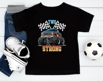 Custom Monster Truck Birthday Shirt: Personalized Name Monster Truck Tee, Kids Birthday Party Outfit