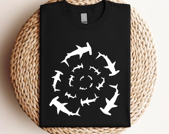 Shark Lover Hammerhead Shark Silhouette T-Shirt: Ocean Predator Graphic Tee, Marine Life Sea Lover Shirt
