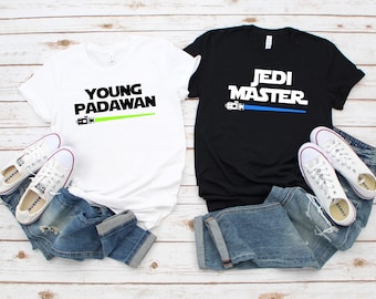 Matching Star Wars T-Shirts: Jedi Master & Young Padawan