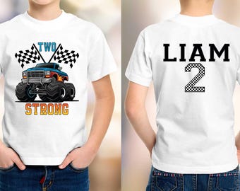 Custom Monster Truck Birthday Shirt: Personalized Name Tee