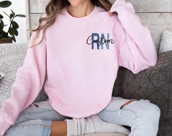 Custom RN Graduate Sweatshirt: Personalized Nurse Pullover