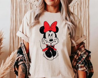 Cute Minnie Mouse Classic T-Shirt, Vintage Minnie Portrait Shirt, Retro Disney Trip Shirt, Vintage Minnie Shirt, Disney Family Vacation Trip