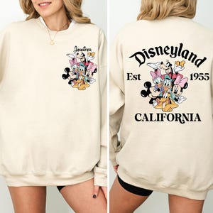 Custom Disneyland California Sweatshirt,Disneyland Est. 1955,Custom Disneyworld Sweat,Mickey and Friends Sweatshirt,Disney Family Sweat