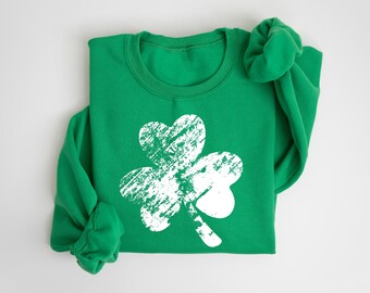 Retro Shamrock Sweatshirt, Womens Shenanigans Sweatshirt, Cute St Patricks Day Sweater, Lucky Sweater, Irish Sweatshirt,Gift For St Patricks