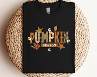Pumpkin Season T-Shirt, Cute Fall Graphic Tee, Autumn Pumpkin Lover Shirt, Cozy Harvest Top, Thanksgiving Outfit, Fall Vibes Shirt